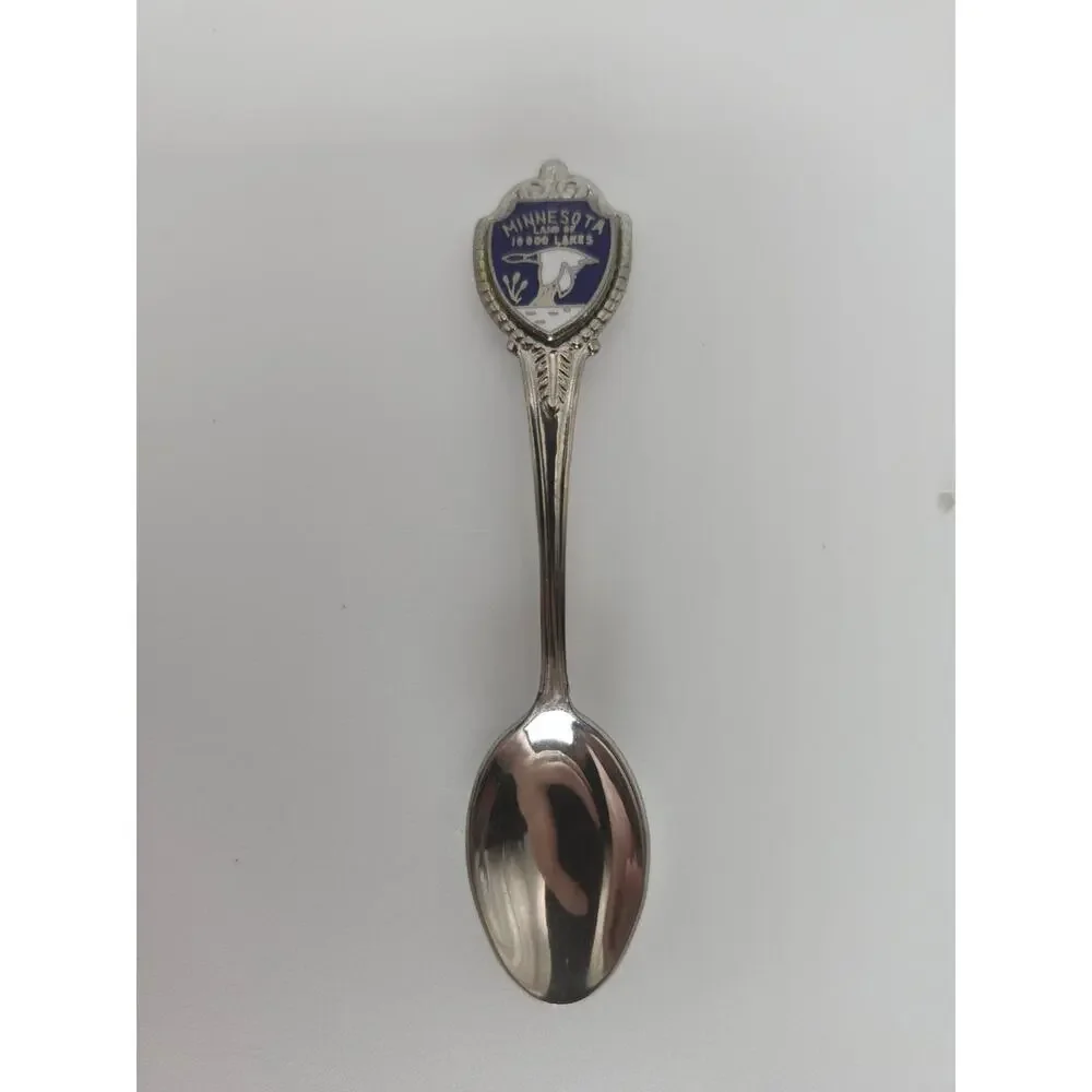 Lot 5 Minnesota Enamel Souvenir Collector Spoons Stainless Steel Travel Gift